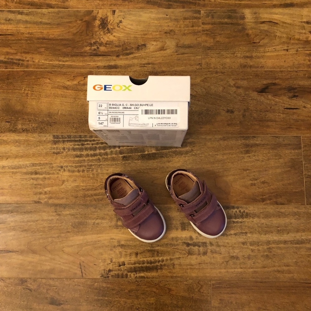 Geox Baby Toddler Girl Biglia Shoes, Dark Rose Prune, US 6.5, EU 22 - Picture 6 of 9